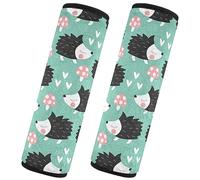 Brpzosi Green Hedgehogs Mushroom Car Seat Belt Cover Pad for Babies Kids Seatbelt Covers Soft Seat Strap Covers Cushion for Cars Toddler Adult 2 Pack