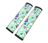 Brpzosi Retro 80s Memphis Car Seat Belt Pad CoverSeatbelt Protector Pack of 2 Car Interior Decor