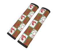 Brpzosi Santa Patch Seatbelt Covers 2 Pcs Auto Seat Belt Cover Pad Car Seat Cushion Pad Silicone Car Seat Straps Shoulder Pads for Women Men