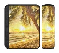 Brpzosi Sunset Palm Trees Car Seat Belt Cover Pad for Kids Babies Seatbelt Covers Carseat Shoulder Strap Protectors for Toddler Adult Cars 2 Pack