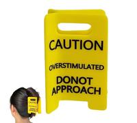 BRRDASJO Overstimulated Caution Sign Hair Claw Clip, Large Yellow Warning Message,Hold on tight, I'm so excited! Fun hair clip,for Thick Gift for Friends(1pc)