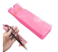 BRRNOO 100 Pcs Tattoo Machine Covers, Water Proof PE Anti Static Disposable Pen Sleeves, with Single Use Design, for Tattoo Artists and Beauty Professionals (Pink)