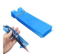 BRRNOO 100 Pcs Tattoo Machine Covers, Water Proof PE Anti Static Disposable Pen Sleeves, with Single Use Design, for Tattoo Artists and Beauty Professionals (Blue)