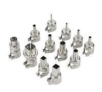 BRRNOO 12-Pack Steel Heat Gun Nozzles Kit 3mm-14mm Various Shapes for Hot Air Soldering Stations Steel Construction
