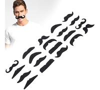 BRRNOO 20 Pieces Fake Beard Stickers False Mustache Stickers Self-Adhesive Beard Stickers Easy to Use Reusable for Costume Dress Up Party Halloween Game Activities
