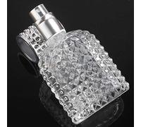 BRRNOO 2Pcs Perfume Refillable Bottle Glass Atomizer Set with Oval Bumps Inlaid Cap for Travel Perfume Toner Humidifier Spray (30ml)
