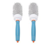 Brrnoo 2pcs Round Brush for Blow Drying, Curling Brush, Hairdressing Comb Ceramic Roll Comb Aluminum Tube Heat Resist Styling with Nylon Teeth (45#)
