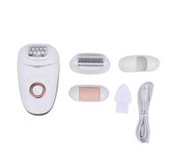 Brrnoo 3 in 1 Women Depilator Hair Remover Epilator Electric Shaver with Trimmer Foot File Head for Home Use Travel (Gold)