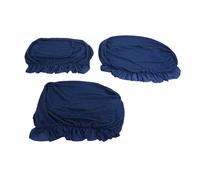 Brrnoo 3 Piece Couch Covers with Elastic Bottom Woven Corn Grain Design Machine Washable for All Season Sofa Protection (Navy Blue)