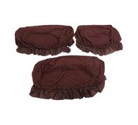 Brrnoo 3 Piece Couch Covers with Elastic Bottom Woven Corn Grain Design Machine Washable for All Season Sofa Protection (Dark Coffee)