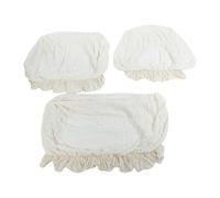 Brrnoo 3 Piece Couch Covers with Elastic Bottom Woven Corn Grain Design Machine Washable for All Season Sofa Protection (Beige)