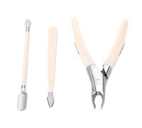 BRRNOO 3 Piece Stainless Steel Cuticle Trimmer Set with Ergonomic Textured Grip for Nail Care and Salon Quality Grooming At Home