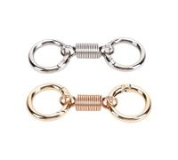 Brrnoo 4 Pack Detachable Double Ring Keychain Nordic Dual Split Key Rings with 360 Degree Rotation Zinc Alloy for Keys Accessories and Bags