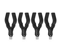 Brrnoo 4 Pcs Fishing Rod Rest, M3/8 Steel Screw, 32mm Max Opening, Nylon Head, Black, U-shaped, Style-1, Style-2, Style-3, for All Standard Bank Stick and Buzz Bar, Put Your Fishing Rod