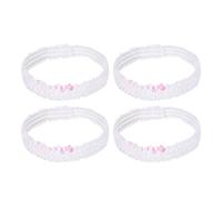 Brrnoo 4 Pcs Sequin Headbands for Women, Stretchy Glitter Hair Bands, Shiny Elastic Headwraps with Sequins for Dance Workout Yoga (White)
