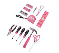 Brrnoo 40 Piece Multifunctional Women's Tool Kit Household Hand Tool Set All Purpose Kit for Women with 2 in 1 Bit Handle Portable Toolbox Storage Case for Home Repair