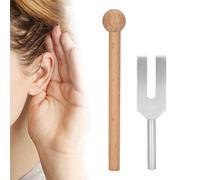 Brrnoo 4096Hz High Frequency Tuning Fork, Aluminum Alloy Medical Vibration Sound Therapy Tool with Wooden Hammer and Flannel Bag