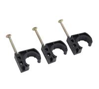 Brrnoo 50 Pcs J Hook Half Clamps Pipe Hangers Semi Clamp Hangers with Steel Nails for PEX CPVC Copper Pipes Wood Studs Walls Concrete