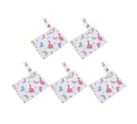 Brrnoo 5pcs Miniature Baby Diaper Wet Bag, Water Resistant Washable Reusable Storage Pouch for Baby, with Snap Handle for Strollers, Great Convenience for You and Your Baby
