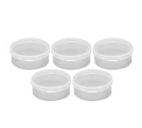 Brrnoo 5Pcs Transparent ABS Box, for Makeup Sponge Storage Small Round Case