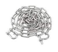 Brrnoo 6.6ft Lead Chain, Made From 316 Stainless Steel, Enhances Holding Power, Double Shackle Link Ends for Ship Yachts, 6mm Center Ring, 6.6ft Length, Mirror Polishing, Suitable
