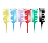 Brrnoo 6 Pcs Hair Dye Comb Professional Styling Comb Hairdressing with Rounded Teeth and Ergonomic Handle for Hair Zoning and Even Application