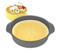 Brrnoo 9 Inch Silicone Cake Pan, High Temperature Resistant Non-Stick Baking Dish with Ripple Design, Durable Oven Safe Round Pan for Professional Use, Home Kitchen, Gray