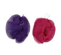 Brrnoo African Exfoliating Sponge African Mesh Bath Scrubber Net Sponge Textured Nylon Body Scrubber for Back & Sensitive Skin with Elastic Stretchable Design 2 Pack