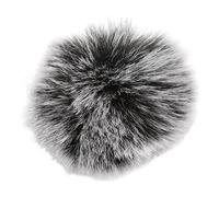 Brrnoo Artificial Fur Lapel Mic Wind Muff, Artificial Fur Lapel Mic Windscreen Windscreen Microphone Lavalier Lavalier Microphones Wind Muff Clamp/Holder On (Black White)