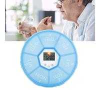 Brrnoo Automatic Medication Reminder Daily Pill Dispenser, 7-Day Pill Organizer with Timer Alarm for Taking Medicine, Backlight Blue LED Display