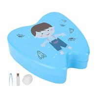 Brrnoo Baby Teeth Keepsake Box Tooth Fairy Box Milk Teeth Storage Wooden Cartoon Organizer Smooth Portable with Lanugo Bottle for Kids Memory Storage