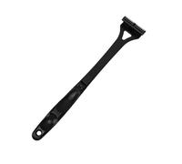 BRRNOO Back Hair Trimmer Back Grooming Tool Body Hair Clipper 44cm Extended Handle No Electricity Needed Foldable Design with 3 Layer Precision Trimmer Head for Men Shoulders Che (Black)