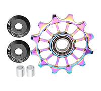 Brrnoo Bike Rollers, Bicycle Rear Derailleur Pulley Ceramic Bearing Rear Pulley 12T Aluminum Alloy Bike Wheel Guide Wheel Derailleur for Mountain Road