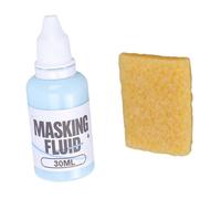 Brrnoo Blue Watercolor Masking Fluid Easy Peel Quick Drying Art Masking Medium for Watercolor Painting Illustration Gouache Artists 30ml Liquid