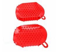 Brrnoo Body Massage Roller Ball Glove Handheld Lymphatic Massage Gloves Palm Shaped Tool with PVC Rolling Balls for Muscle Relaxation Back Arms Legs Abdomen (Red)