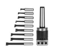Brrnoo Boring Bar Adapter, Hardness Carbon Steel Toolholder Adapter for MT3 Shank M12 1-1/2-18UNF Tail Thread Machine Tools