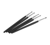 Brrnoo Clay Sculpting Tool Set, Pottery Moulding Pen 5PCS Set Silicone Soft Head Clay Pottery Pen Craft Tool (Black pen tip (0#))