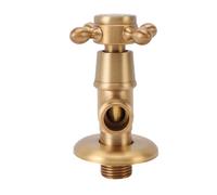 Brrnoo Copper 1/2 Inch Angle Stop Valve with Push Fit Connection Water Shut Off for Bathroom Toilet Kitchen Faucet (Antique)