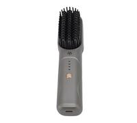 Brrnoo Cordless Hair Straightener Brush Rechargeable Straightening Comb Curling Iron 3 Temperature Settings 160-180-200℃ Fast Heating with Built-in 2600mAh Battery for Straight a (Graphite)