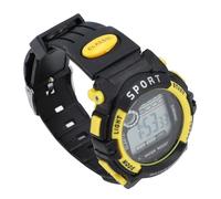 Brrnoo Digital Kids Watch,Kids Analog Watch Digital 0M Alarm Timer 12 24H System LED Backlight PU Band Analog Watch Yellow for 5 to 17 Years Old Boys Girls