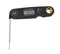 Brrnoo Digital Read Meat Thermometer with 4.6 Folding Probe Backlight Calibration IPX7 for Cooking Grilling BBQ Baking Steak Turkey Chicken Liquids Oil (Black)