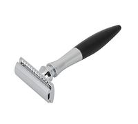 Brrnoo Double-Layer Retro Safety Stainless Steel Men's Manual Shaver, Multi-Step Processed with Refined Polishing, Adapted to Facial Contours, Ideal for Various Face Shapes, Black Finish