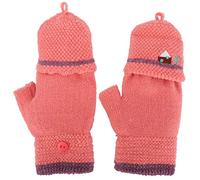 Brrnoo Double Sided USB Heated Gloves Half Finger Knitted Wool Touchscreen Gloves with Far Infrared Heating Pads for Typing Gaming Winter (Female GS92)