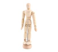Brrnoo Drawing Mannequin, with Round Base, Drawing Reference Doll 4.5 Inch Articulated Wood Figure for Art Class, Animation, and Decoration