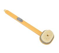 BRRNOO Dry Brushing Body Brush, Long Handled Scrub Brush for Shower Soft Bristles Button Removable Head Body Bath Long Handle Bath for Bathroom (Yellow)