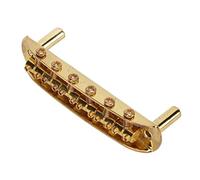 Brrnoo Electric Guitar Bridge, Guitar & Bass Accessories Simple Tuning Easy to Install 6 String Tailpiece Bridges & Parts with 2pcs Screw and 1pc Hex (Gold)