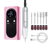 BRRNOO Electric Nail Drill Professional Fast Removal 45000rpm Nails Polisher Grinder for Nail Art (Pink)
