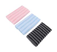 Brrnoo Exfoliating Shower Towel Set Scrub Body Face Cleansing Bath Cloth Men Women Black Blue Pink for Sensitive Skin (3pcs)