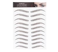 BRRNOO Eyebrow Tattoo Sticker,Eyebrow Transfers Stickers Waterproof 4D Hair Like Grooming Shaping Sticker False Eyebrows Long Lasting Makeup for Women(BROWN-08)