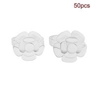 Brrnoo False Nail Ring, 50Pcs Set Nail Chart, Manicure Gel Color Practice and Display Tool with ABS Material for UV Gel and Acrylic, Flower Shape Nail Tips (Rose transparent style)